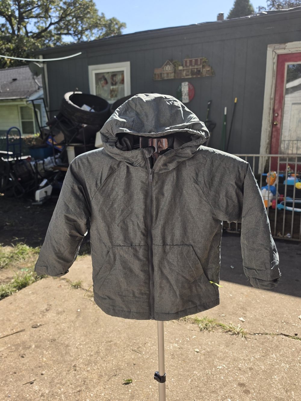 all in motion Kids Hooded Puffer Jacket in Heather Gray